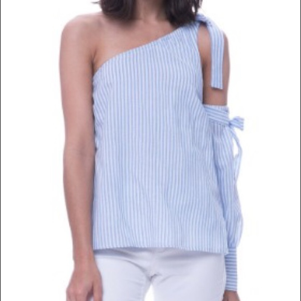 One Shoulder Stripes Top
